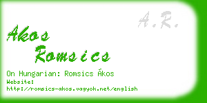 akos romsics business card