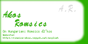 akos romsics business card